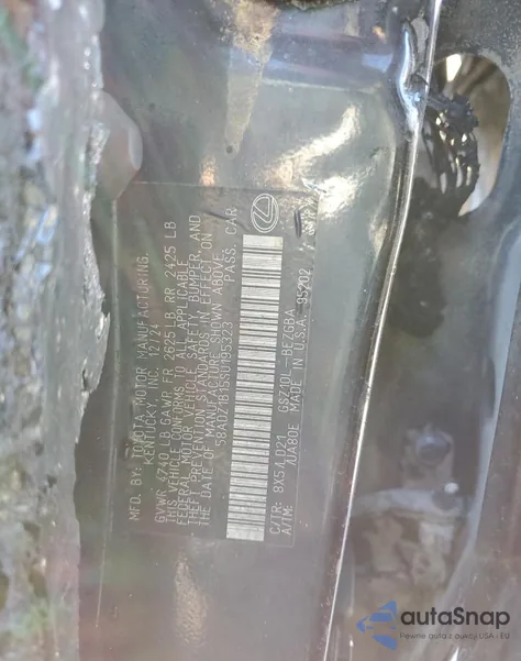 2025 Lexus Es 350 Base z USA, uszkodzony, nr VIN 58ADZ1B15SU195323